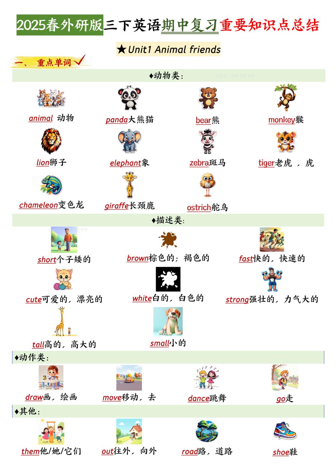 三下英语外研期中知识清单2-伏羲SAAS