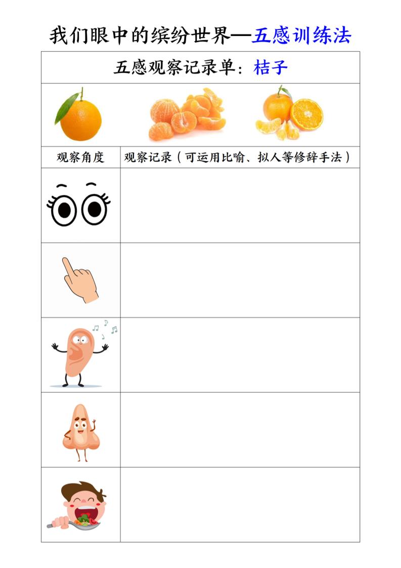 三上语文-第五单元五感训练法-伏羲SAAS