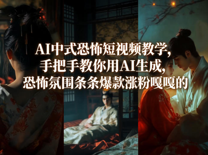 AI中式恐怖短视频教学，手把手教你用AI生成，恐怖氛围条条爆款涨粉嘎嘎的-伏羲SAAS