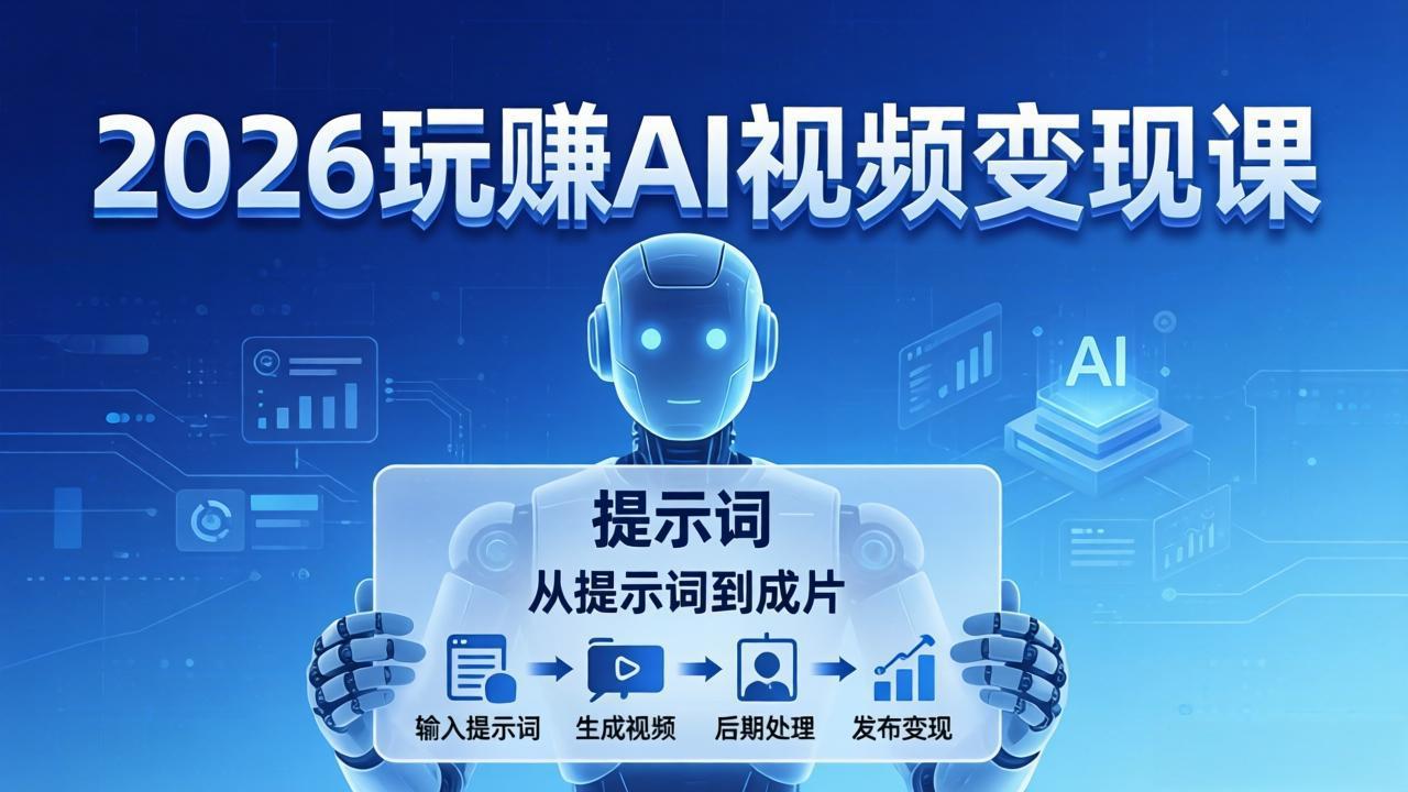 2026玩赚AI视频变现课：掌握 AI 视频全流程技能，从提示词到成片高效产出-伏羲SAAS