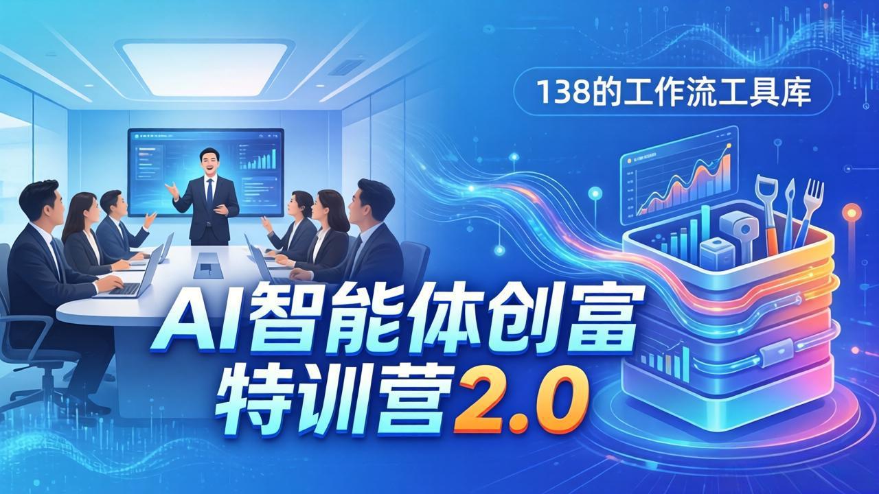AI智能体创富训练营2.0：3天闭门直播+视频课+工具库，从0到1搭建智能体附138个工作流-伏羲SAAS