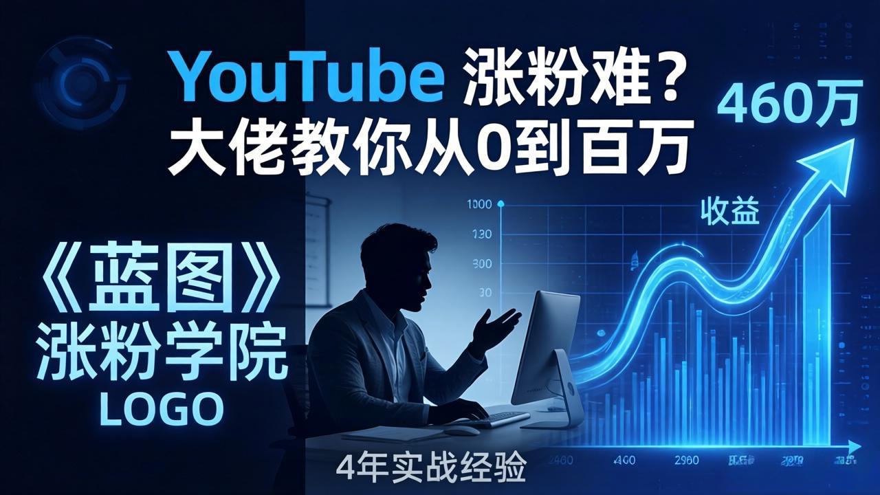 YouTube 涨粉难？《蓝图涨粉学院》：4 年赚 460 万的大佬教策略，从0到百万有路径！-伏羲SAAS