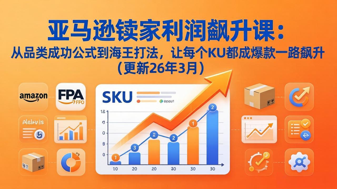 亚马逊卖家利润飙升课:从品类成功公式到海王打法,让每个SKU都成爆款一路飙升(更新26年3月-伏羲SAAS
