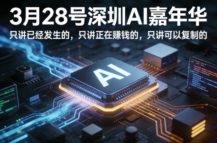 3月28号深圳AI嘉年华，只讲已经发生的，只讲正在賺钱的，只讲可以复制的-伏羲SAAS