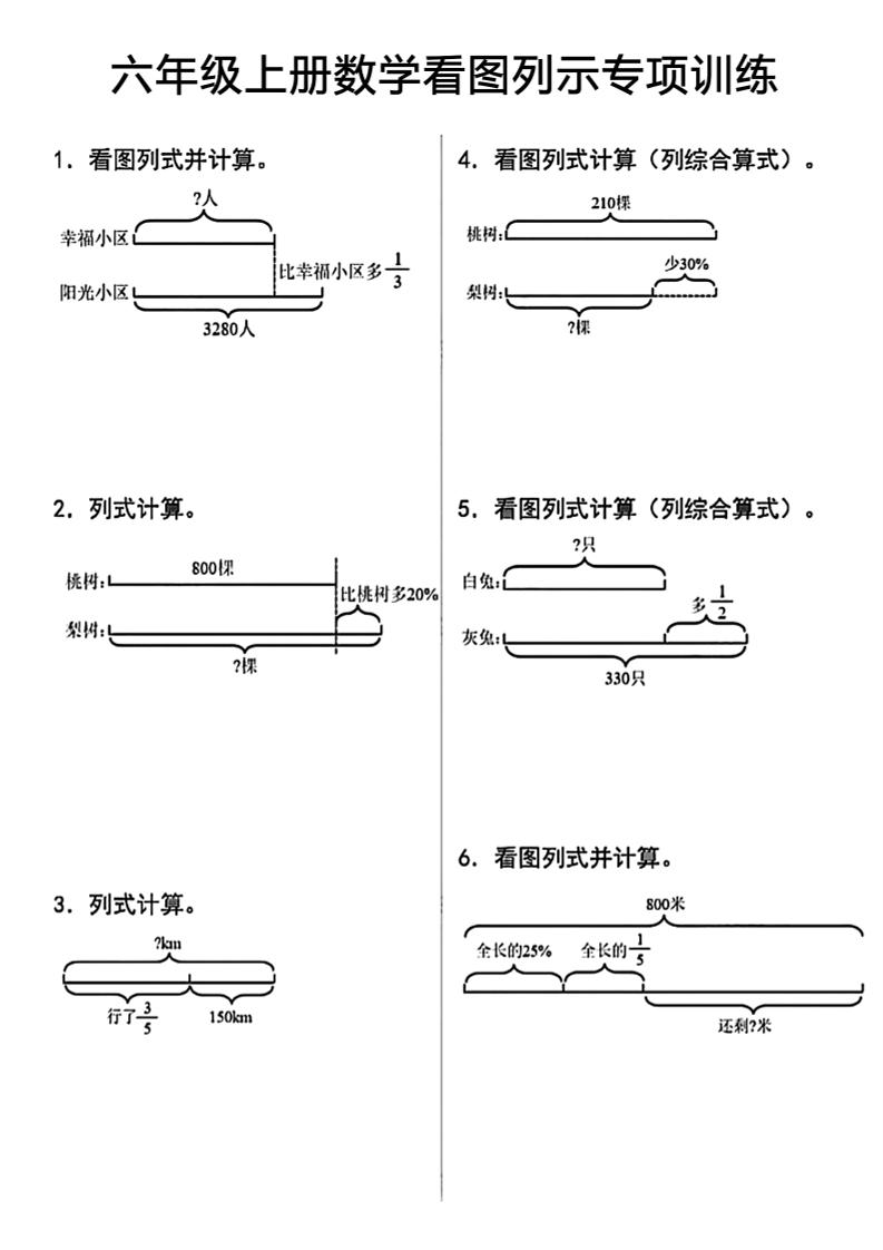 六上数学看图列式-伏羲SAAS