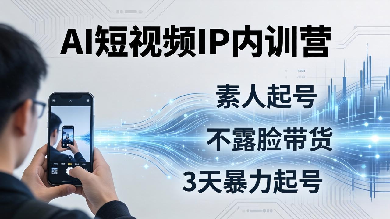 2026AI短视频IP内训营：从素人起号到不露脸带货，3天暴力起号全流程拆解-伏羲SAAS