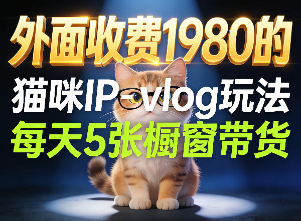 宠物赛道猫咪IP-vlog玩法，26条视频涨粉29W，每天5张橱窗带货拆解-伏羲SAAS