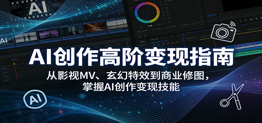 AI创作高阶变现指南：从影视MV、玄幻特效到商业修图，掌握AI创作变现技能-伏羲SAAS