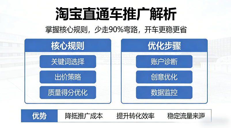 淘宝直通车推广解析，掌握核心规则，少走90%弯路，开车更稳更省-伏羲SAAS