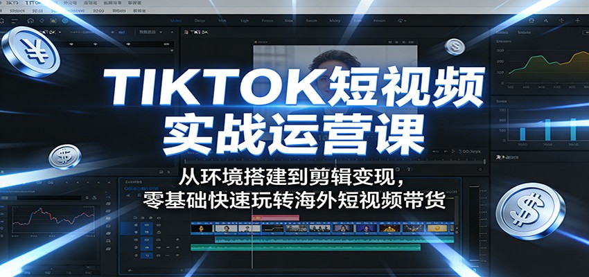 TIKTOK短视频实战运营课：从环境搭建到剪辑变现，零基础快速玩转海外短视频带货-伏羲SAAS