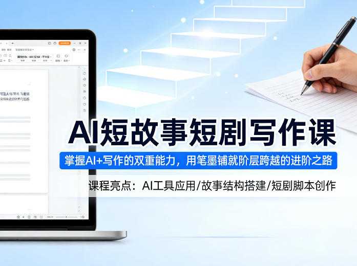AI短故事短剧写作课,掌握AI+写作的双重能力,用笔墨铺就阶层跨越的进阶之路-伏羲SAAS