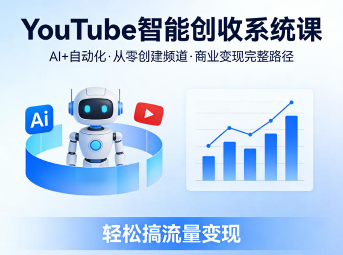 YouTube智能创收系统课,AI+自动化,从零创建YouTube频道并实现商业变现的完整路径,轻松搞流量变现-伏羲SAAS