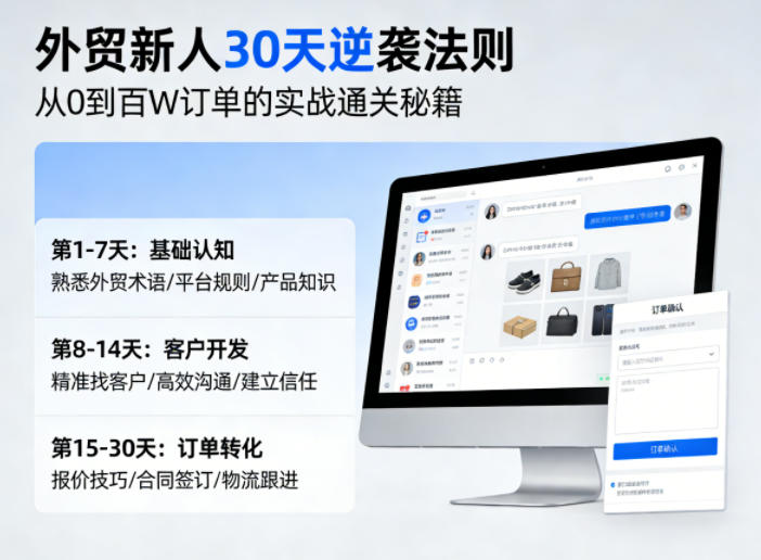 外贸新人30天逆袭法则，教你从0到百W订单的实战通关秘籍-伏羲SAAS