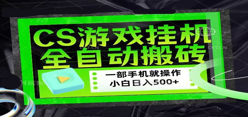 CSGO游戏挂机捡漏搬砖,超稳定的项目,带领1000+小白实现日入500+-伏羲SAAS