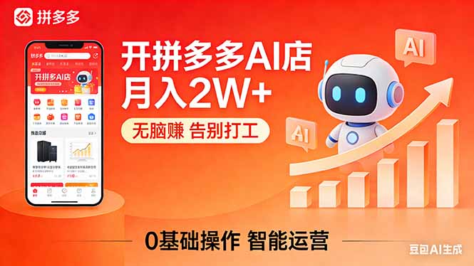 开一家拼多多AI店，月入2W+，无脑赚，告别打工，附SOP手册-伏羲SAAS