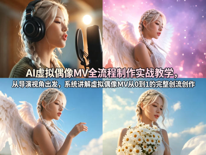 AI虚拟偶像MV全流程制作实战教学,从导演视角出发,系统讲解虚拟偶像MV从0到1的完整创作流程-伏羲SAAS