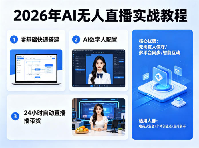 2026年AI无人直播实战教程,零基础也能快速搭建AI数字人无人直播间,实现24小时自动直播带货-伏羲SAAS