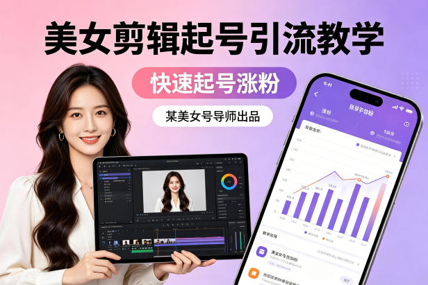 某美女号导师出品：美女剪辑起号引流教学，快速起号涨粉-伏羲SAAS