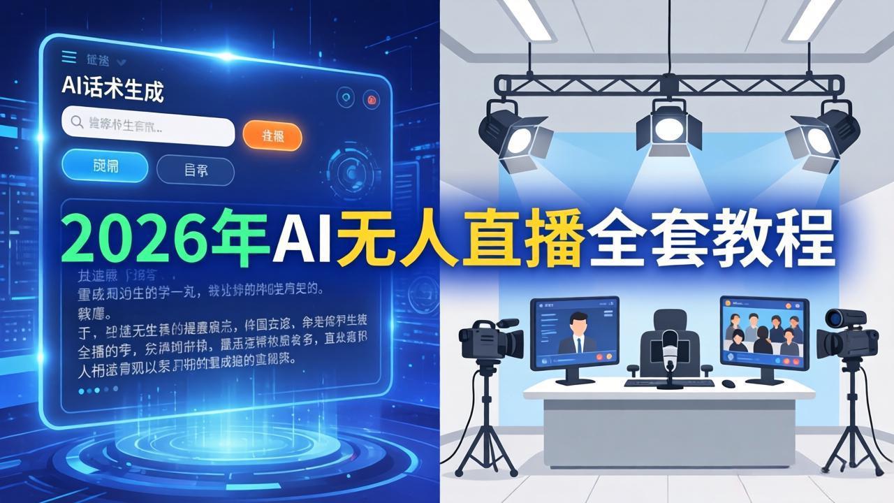 2026年AI无人直播全套教程：OBS安装+软件配置+直播间搭建+话术生成+一键开播实操-伏羲SAAS