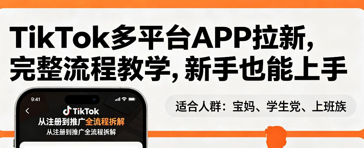 TikTok多平台APP拉新，完整流程教学，新手也能上手，轻松出海搞美金-伏羲SAAS