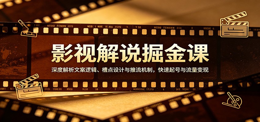 影视解说掘金课：深度解析文案逻辑、槽点设计与推流机制，快速起号与流量变现-伏羲SAAS