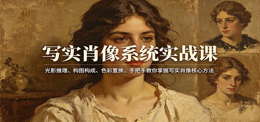 写实肖像系统实战课：光影推理、构图构成、色彩置换，手把手教你掌握写实肖像核心方法-伏羲SAAS