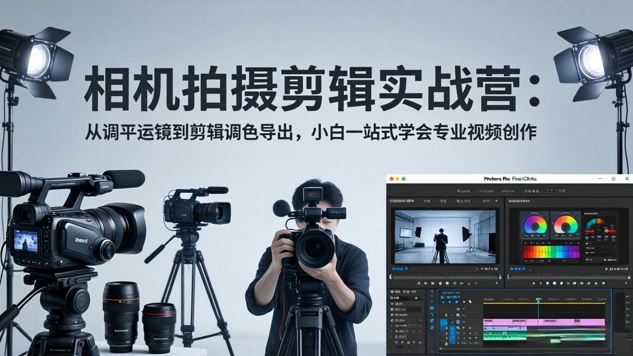 相机拍摄剪辑实战营：从调平运镜到剪辑调色导出，小白一站式学会专业视频创作-伏羲SAAS