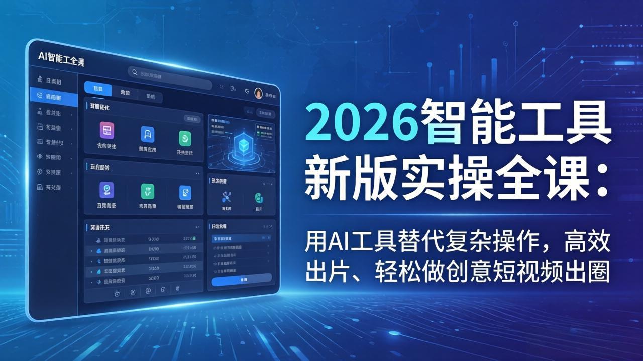 2026智能工具新版实操全课：用AI工具替代复杂操作，高效出片、轻松做创意短视频出圈-伏羲SAAS