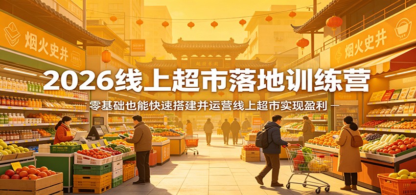 2026线上超市落地训练营，零基础也能快速搭建并运营线上超市实现盈利-伏羲SAAS