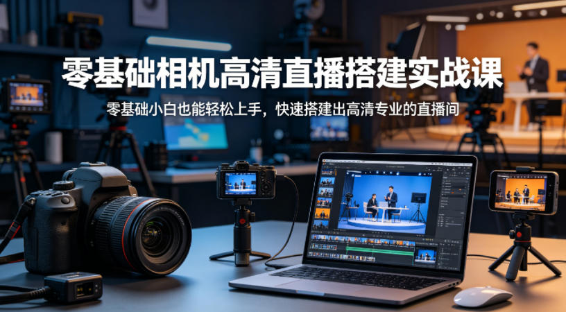 零基础相机高清直播间搭建实战课，小白也能轻松上手，快速搭建出高清专业的直播间-伏羲SAAS