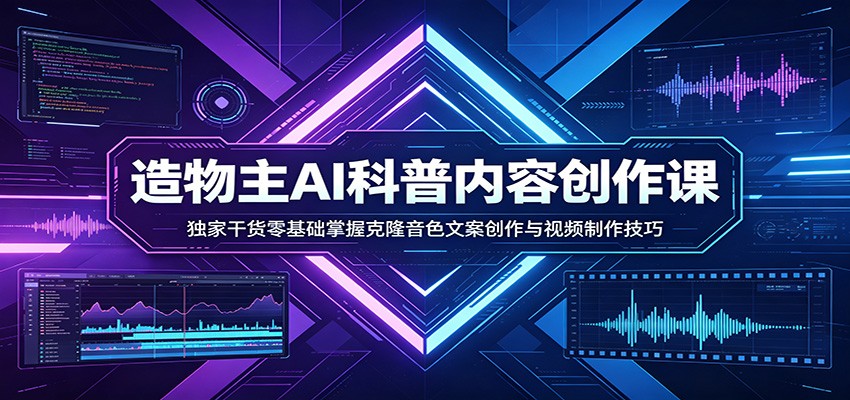 AI科普内容创作课：独家干货零基础掌握克隆音色文案创作与视频制作技巧-伏羲SAAS
