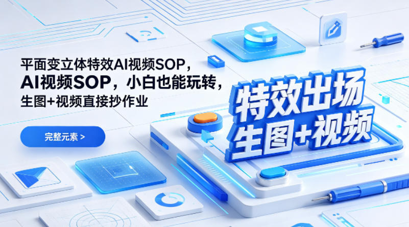(特效出场)平面变立体特效AI视频SOP，小白也能玩转，生图+视频直接抄作业-伏羲SAAS