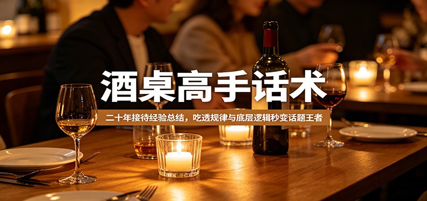 酒桌高手话术：二十年接待经验总结，吃透规律与底层逻辑秒变话题王者-伏羲SAAS