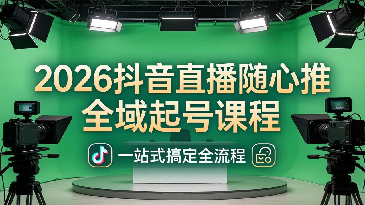 2026抖音直播随心推全域起号课程：一站式搞定直播起号、稳号、放量全流程(更新4月-伏羲SAAS