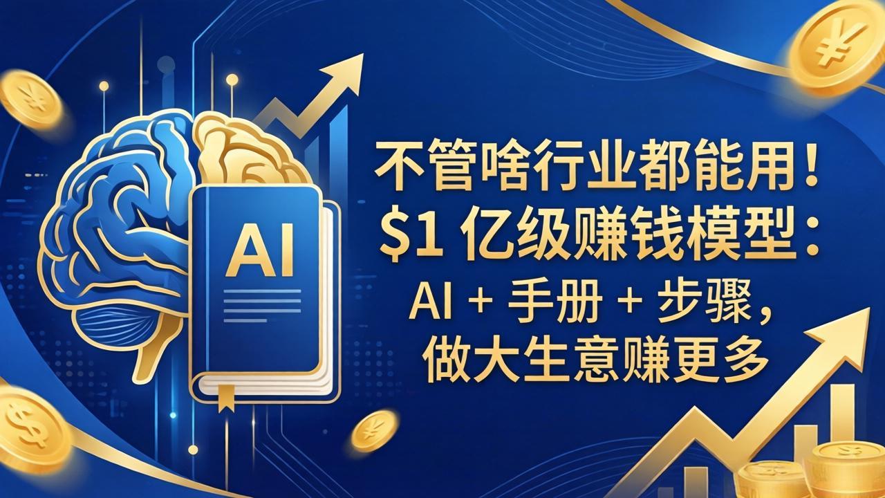 不管啥行业都能用！$1 亿级赚钱模型：AI + 手册 + 步骤，做大生意赚更多-伏羲SAAS