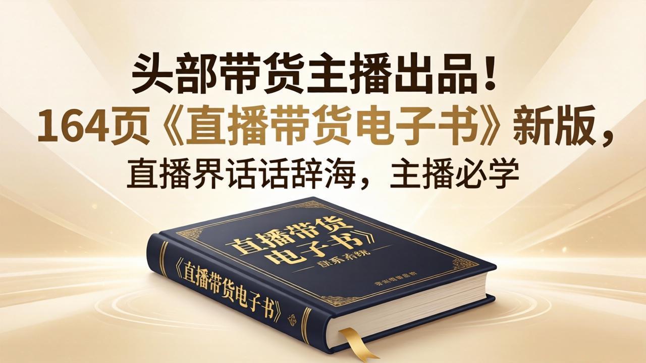 头部带货主播出品！164页《直播带货电子书》新版，直播界话术辞海，主播必学-伏羲SAAS