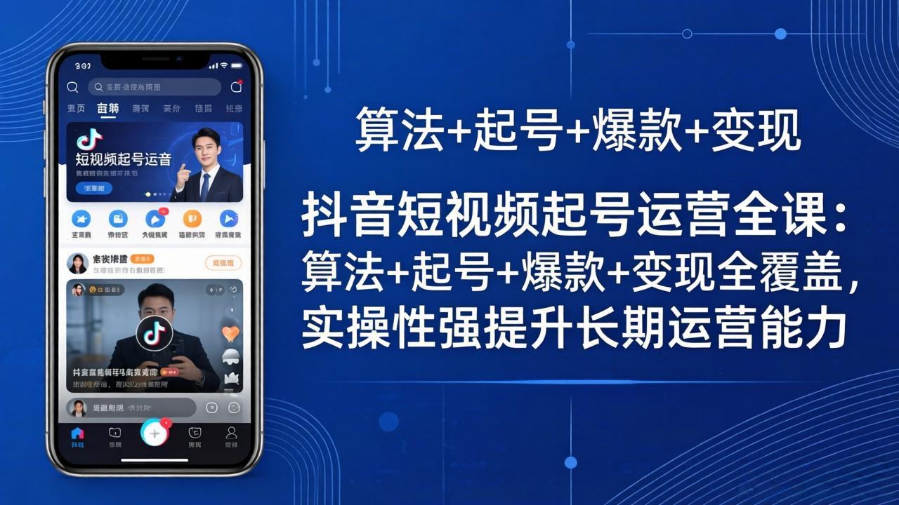 抖音短视频起号运营全课：算法+起号+爆款+变现全覆盖，实操性强提升长期运营能力-伏羲SAAS