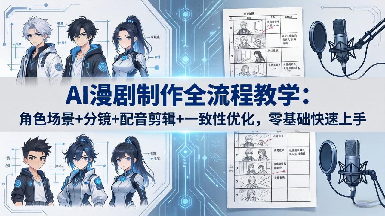 AI漫剧制作全流程教学：角色场景+分镜+配音剪辑+一致性优化，零基础快速上手-伏羲SAAS