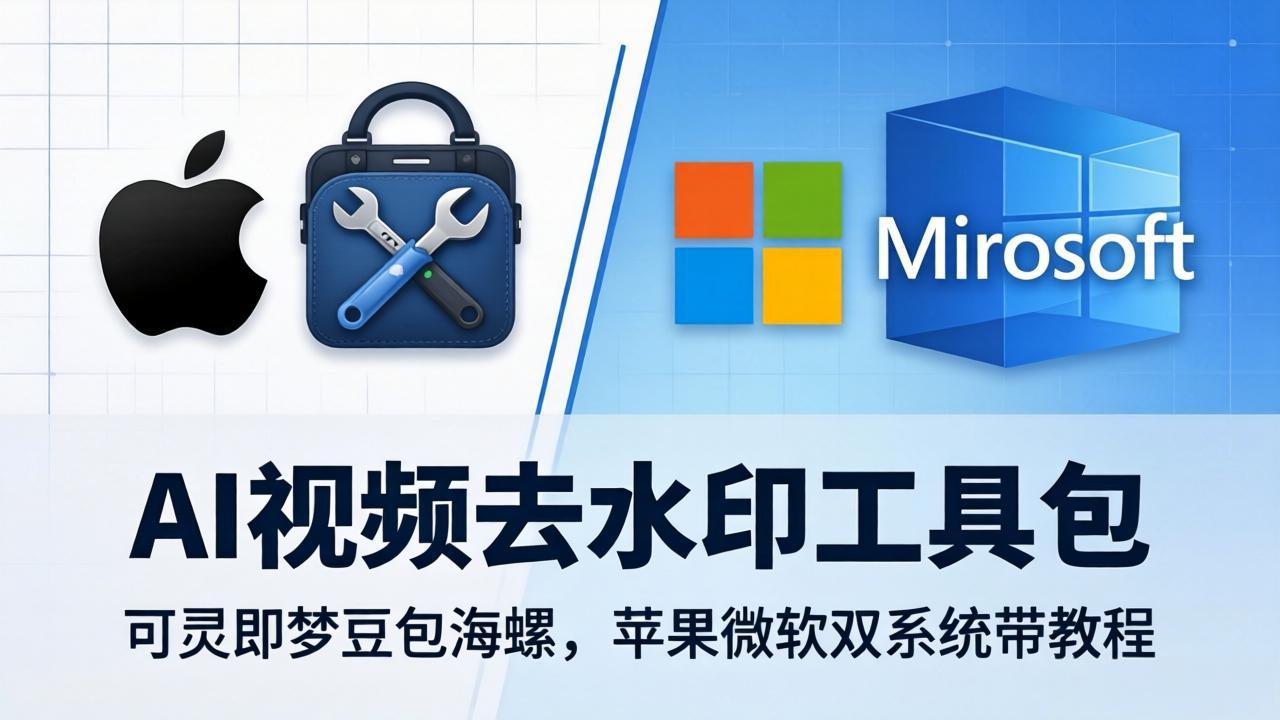 AI视频去水印工具包：可灵即梦豆包海螺，苹果微软双系统带教程-伏羲SAAS