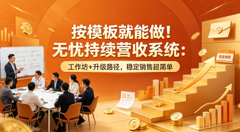 按模板就能做！无忧持续营收系统：工作坊+升级路径，稳定销售超简单【原创双语字幕】-伏羲SAAS