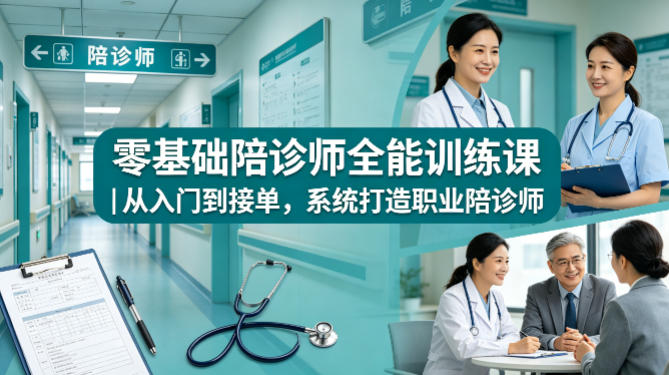 零基础陪诊师全能训练课｜从入门到接单，系统打造职业陪诊师-伏羲SAAS