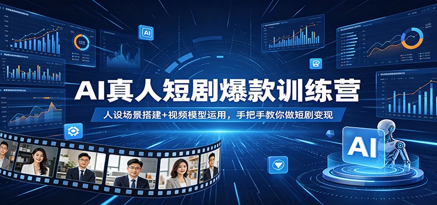AI真人短剧爆款训练营：人设场景搭建+视频模型运用，手把手教你做短剧变现-伏羲SAAS