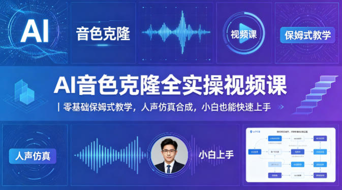 AI音色克隆全实操视频课｜零基础保姆式教学，人声仿真合成，小白也能快速上手-伏羲SAAS