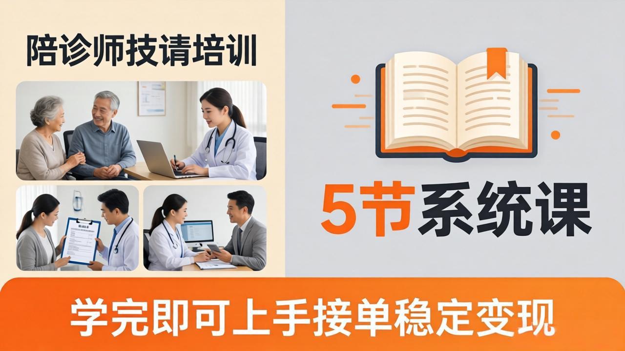 想做陪诊师不知从何下手？5节系统课教你掌握核心技能，学完即可上手接单稳定变现-伏羲SAAS