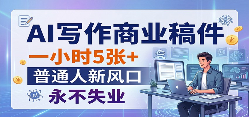 AI写作商业稿件，一小时5张+，普通人新风口，永不失业-伏羲SAAS