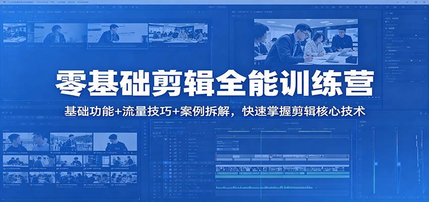 零基础剪辑全能训练营：基础功能+流量技巧+案例拆解，快速掌握剪辑核心技术-伏羲SAAS