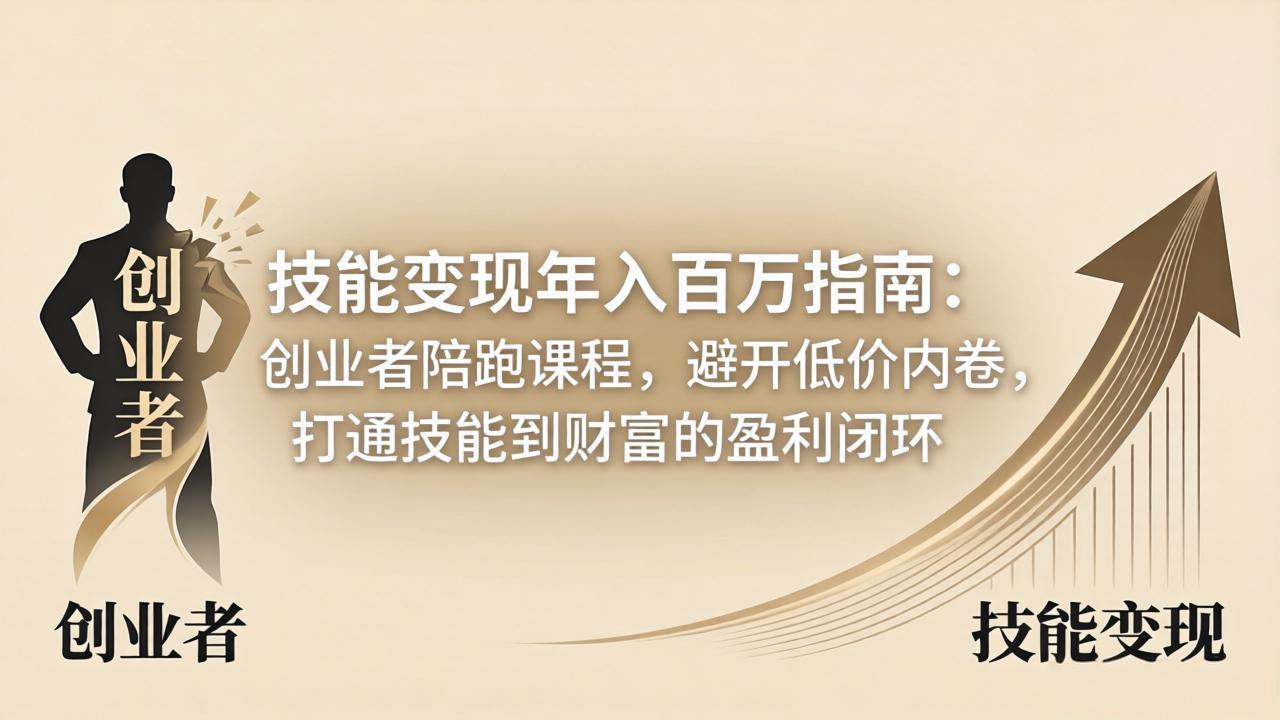 技能变现年入百万指南：创业者陪跑课程，避开低价内卷，打通技能到财富的盈利闭环-伏羲SAAS