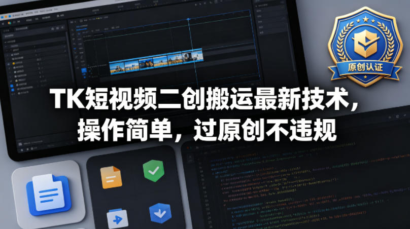 TK短视频二创搬运最新技术，操作简单，过原创不违规-伏羲SAAS