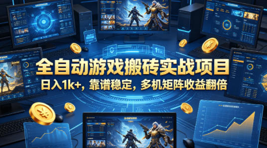 全自动游戏搬砖实战项目，日入1k+，靠谱稳定，多机矩阵收益翻倍【揭秘】-伏羲SAAS