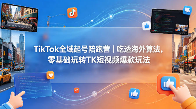 TikTok全域起号陪跑营｜吃透海外算法，零基础玩转TK短视频爆款玩法-伏羲SAAS